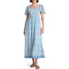Vineyard Vines Floral Smocked Flutter Sleeve Maxi Dress In Print Marsh