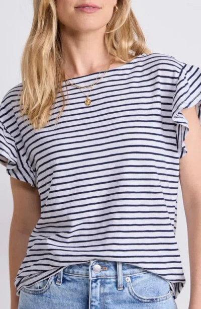 Vineyard Vines Flutter Sleeve Cotton T-shirt In White