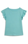 Vineyard Vines Flutter Sleeve Cotton T-shirt In Aqua Haze