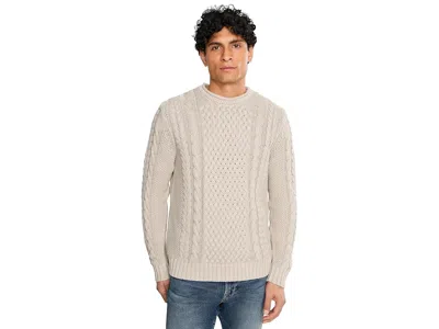 Vineyard Vines Folly Beach Fisherman Rollneck Men's Sweater Stone: Sm, Cotton In Neutral