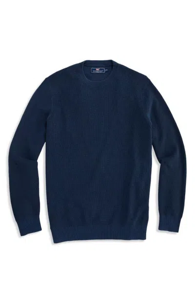 Vineyard Vines Folly Crewneck Cotton Sweater In Nautical Navy