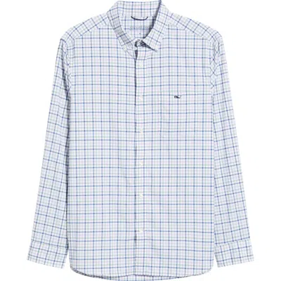 Vineyard Vines Forepeak Tattersall Check Performance Button-down Shirt In Blue
