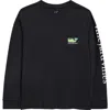 Vineyard Vines Kids' Glow Franken-whale Long Sleeve Cotton T-shirt In Black