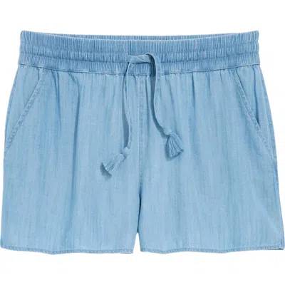Vineyard Vines Frankie Chambray Drawstring Shorts In Blue