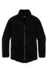Vineyard Vines Full Zip High Pile Fleece Jacket In Black