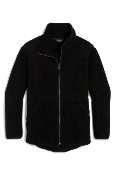 Vineyard Vines Full Zip High Pile Fleece Jacket In Black