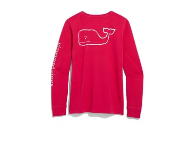 Vineyard Vines Garment-dyed Vintage Whale Long-sleeve Pocket T-shirts In Red
