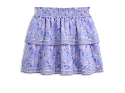 Vineyard Vines Gemma Pintuck Skirt (little Kids/big Kids) Girl's Skirt Print Lilac Breeze : Lg (16 Big Kid), Cotton In Multi