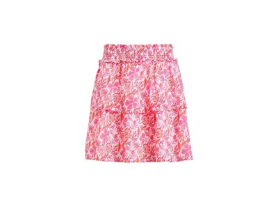 Vineyard Vines Gemma Skirt (little Kid/big Kid) Girl's Skirt Block Print Toucan : Md (12-14 Big Kid), Cotton/modal In Pink