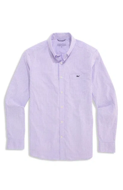 Vineyard Vines Gingham Performance Button-down Shirt In Purple