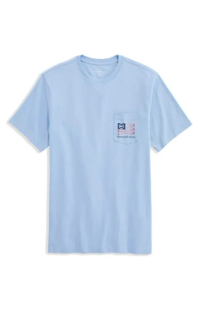 Vineyard Vines Golf Flag Cotton Graphic Pocket Tee In Blue