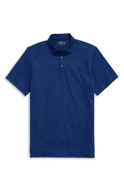 Vineyard Vines Golf Print Sankaty Performance Polo In Blue