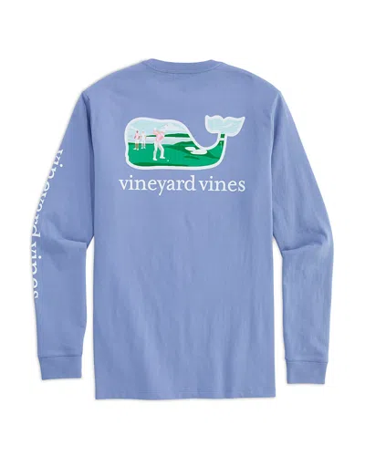 Vineyard Vines Golfer Whale Logo Graphic Shirt In Blue