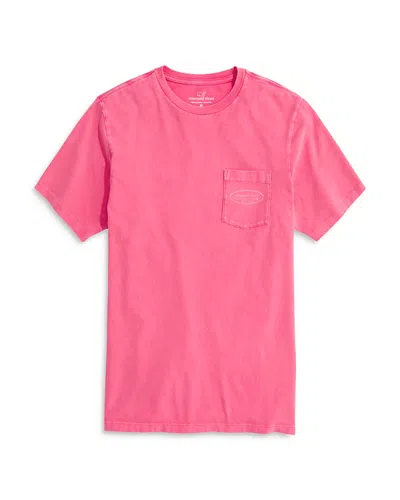 Vineyard Vines Graphic Logo Pocket Tee In Sunset Pink
