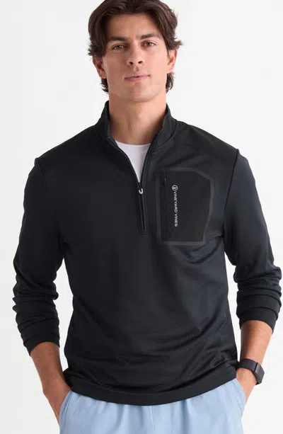 Vineyard Vines Grid-tech Quarter Zip Pullover In Jet Black