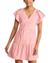 Vineyard Vines Harbor Tiered Ruffle Dress In Seersucker Cayman