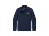 Vineyard Vines Harbor Fleece Snap Placket Pullover In Blue