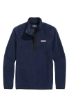 Vineyard Vines Harbor Fleece Snap Placket Pullover In Blue