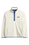 Vineyard Vines Harbor Fleece Snap Placket Pullover In White