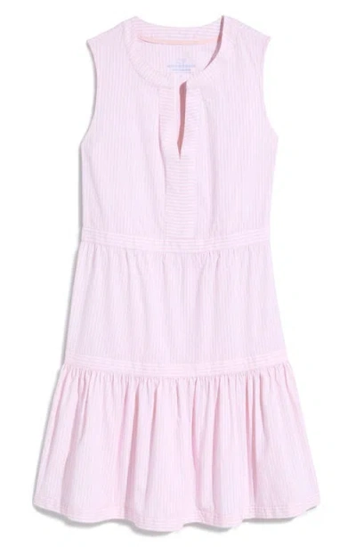 Vineyard Vines Harbor Seersucker Sundress In Vineyard Pink/white
