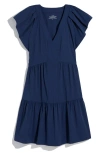 Vineyard Vines Harbor Tiered Ruffle Dress In Vineyard Navy