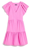 Vineyard Vines Harbor Tiered Ruffle Dress In Vineyard Seersucker -tearose