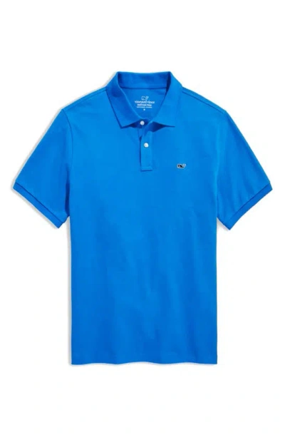 Vineyard Vines Heritage Piqué Polo In Tide Blue