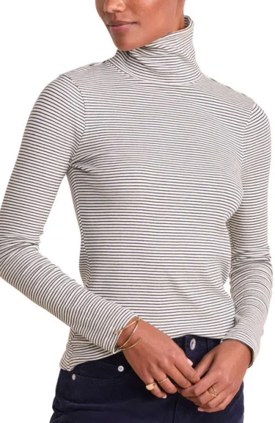 Vineyard Vines Heritage Rib Turtleneck In Stripe - Marshmallow