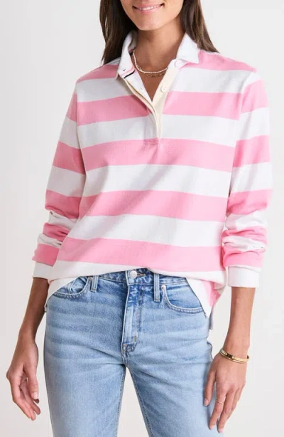 Vineyard Vines Heritage Stripe Organic Cotton Rugby Shirt In Pink