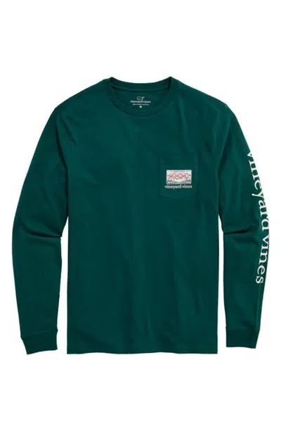 Vineyard Vines Ho Ho Drive Long Sleeve Graphic T-shirt In Green