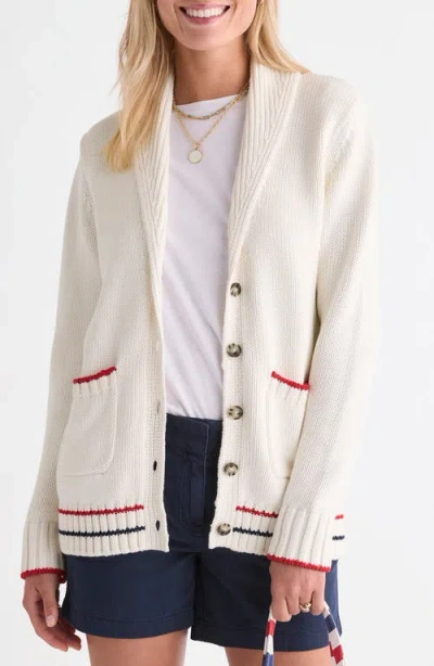 Vineyard Vines Intarsia Shawl Cardigan In Neutral