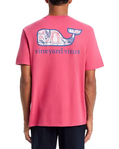 Vineyard Vines Island Woodblock Whale Short-sleeve Pocket Tee In Pink