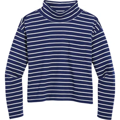 Vineyard Vines Jamestown Relaxed Fit Stripe Organic Cotton Top In Navy/marsh