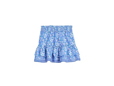 Vineyard Vines Janie Lurex Skirt (little Kids/big Kids) Girl's Skirt Hibiscus Breaker : 7 Little Kid, Cotton/modal In Blue