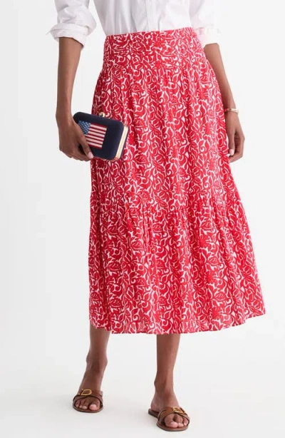 Vineyard Vines Katama Print Maxi Skirt In Red