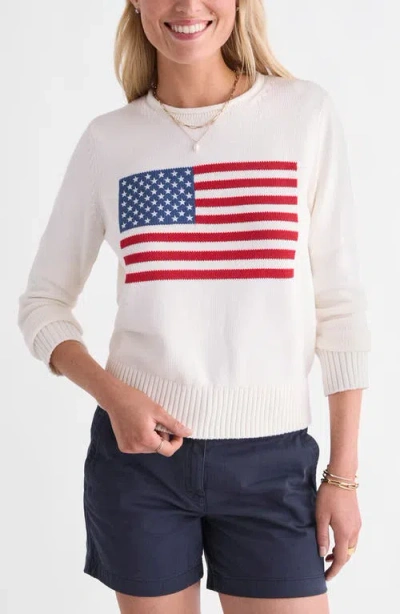 Vineyard Vines Katie Cotton Americana Rollneck Sweater In White
