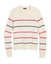 Vineyard Vines Katie Cotton Multi Stripe Sweater In Neutral
