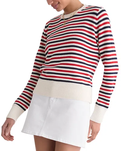 Vineyard Vines Stripe Cotton Roll Neck Sweater In Multi