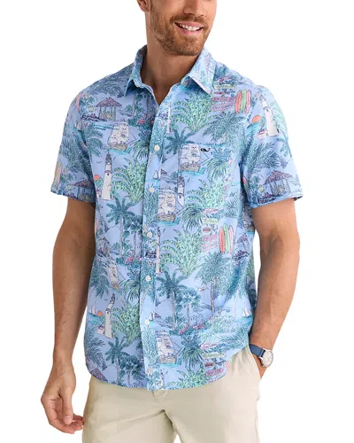 Vineyard Vines Keys To Escape Cotton Short Sleeve Shirt In Multi