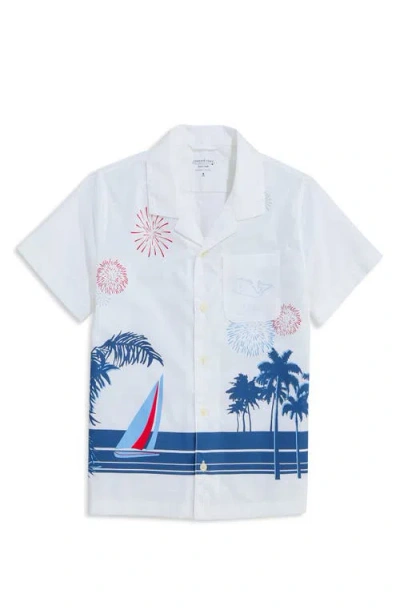 Vineyard Vines Kids' 4th Of July Short Sleeve Cotton Button-up Shirt In Multi
