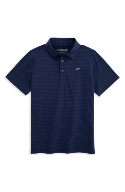 Vineyard Vines Kids' Air Tech Mesh Performance Polo In Blue