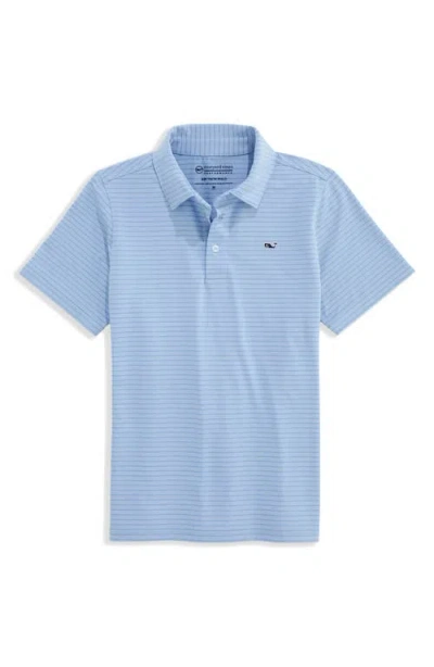 Vineyard Vines Kids' Air Tech Mesh Performance Polo In Blue