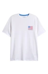 Vineyard Vines Kids' American Flag Performance Graphic T-shirt In White Cap