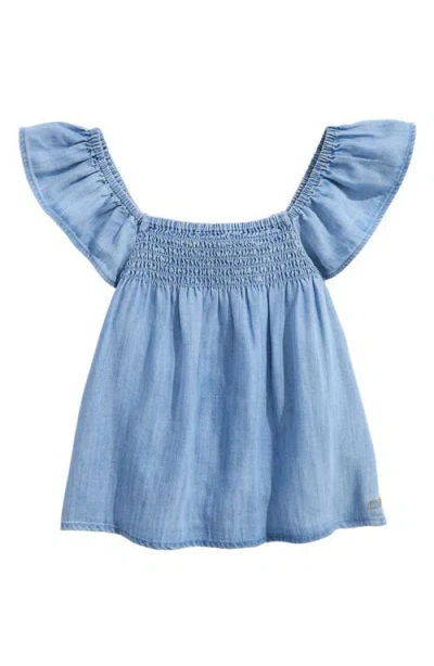 Vineyard Vines Kids' Ashe Chambray Top In Blue