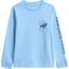 Vineyard Vines Kids' Autumn Truck Long Sleeve Cotton Graphic T-shirt In Blue