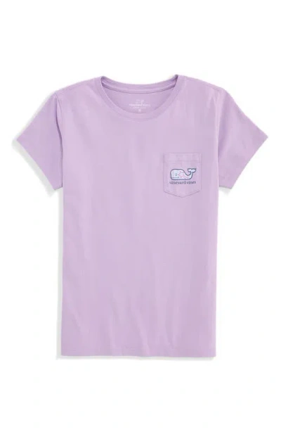 Vineyard Vines Kids' Back To School Doodle Whale Pocket Graphic Cotton T-shirt In Purple