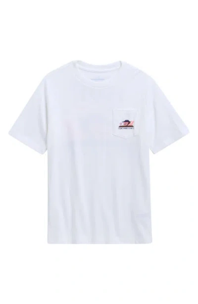 Vineyard Vines Kids' Baseball Pixel Pocket Graphic T-shirt In White