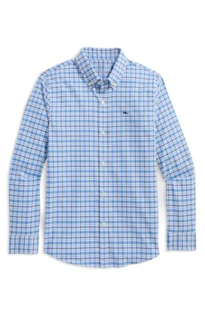 Vineyard Vines Kids' Bellamy Brrrº Plaid Button-down Shirt In Blue