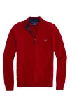 Vineyard Vines Kids' Boathouse Half Zip Cotton Sweatshirt In Red