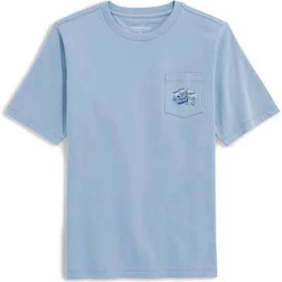 Vineyard Vines Kids' Bonefish Walkman Cotton Graphic Pocket T-shirt In Blue